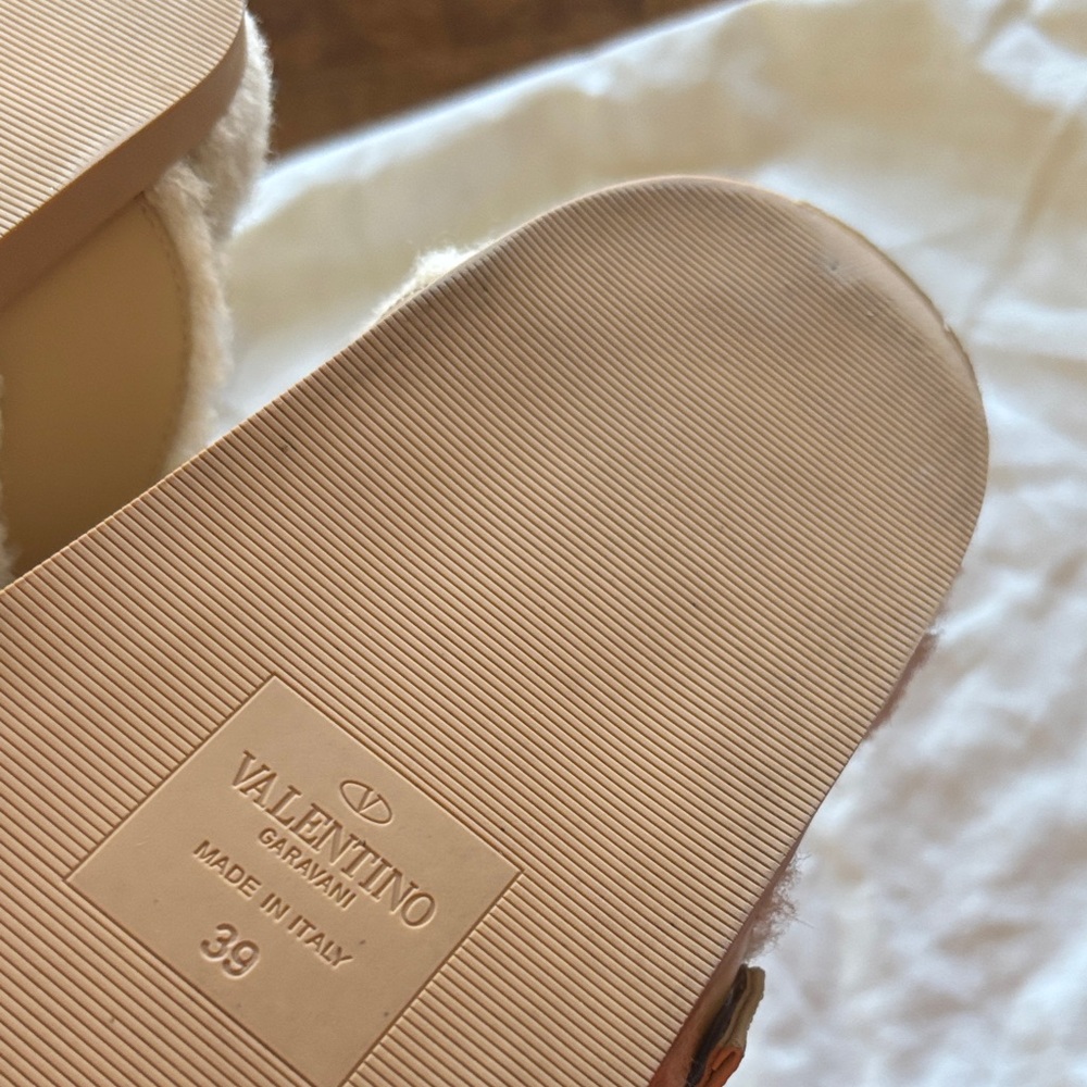 Valentino Cream Mules with Gold Accents - Picture 8 of 13